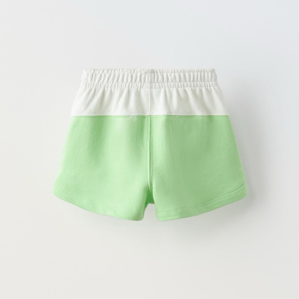 NWT 7Y cotton block text shorts Paris - Picture 2 of 3